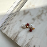 Karna pearl heart earrings