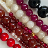 Karna mix pearl heart necklace