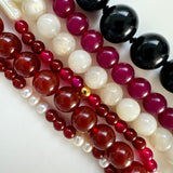 Karna mix pearl heart necklace