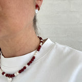 Karna mix pearl heart necklace