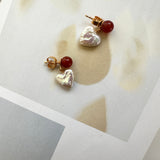 Karna pearl heart earrings