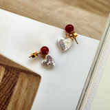 Karna pearl heart earrings