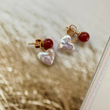 Karna pearl heart earrings