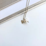 Burning heart pearl necklace