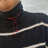 Satin string necklace 6 beads