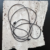 Satin string necklace - 2 beads