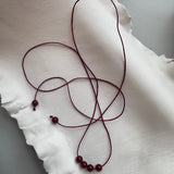 Satin string necklace 6 beads