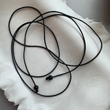 Satin string necklace - 2 beads