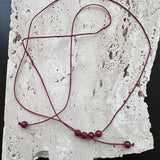 Satin string necklace 6 beads
