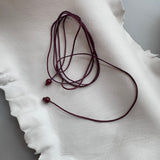 Satin string necklace - 2 beads